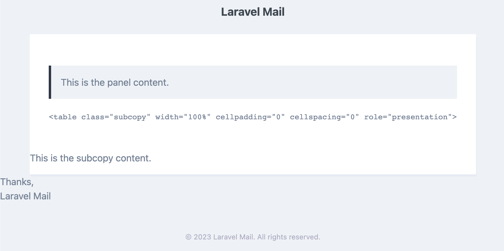 Markdown Mail Example